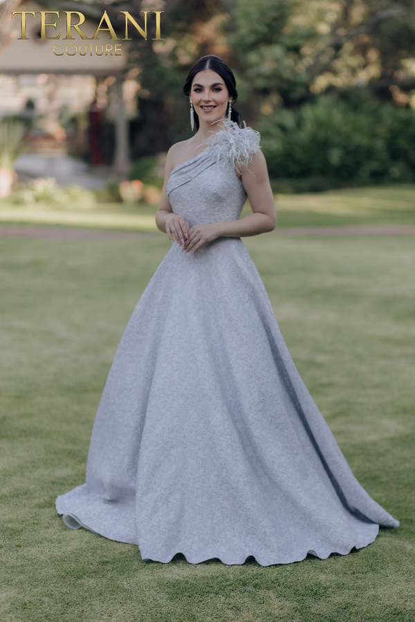 Terani Couture 232E1225 Long Formal Prom Pleated Ball Gown