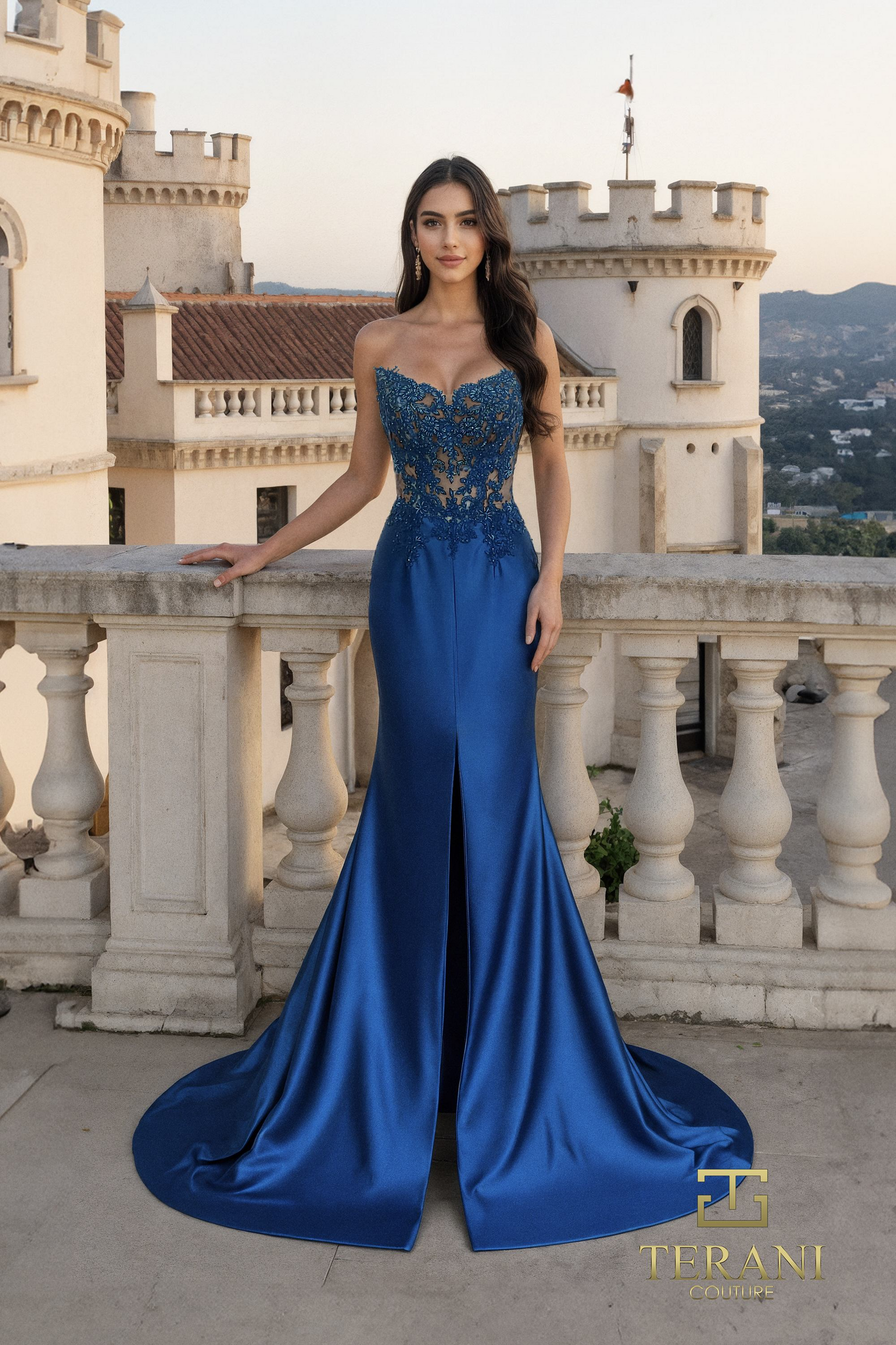 Prom Dresses Mermaid Long Formal Beaded Applique Prom Dress PEACOCK