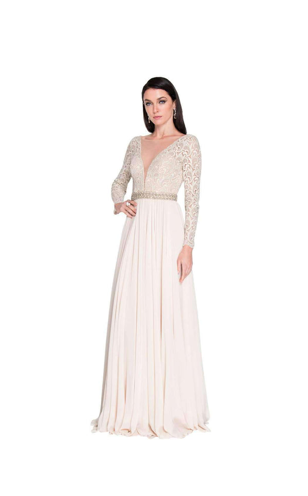 Terani Couture 1812M6650 Long Beaded a Line Lace Evening Formal Dress