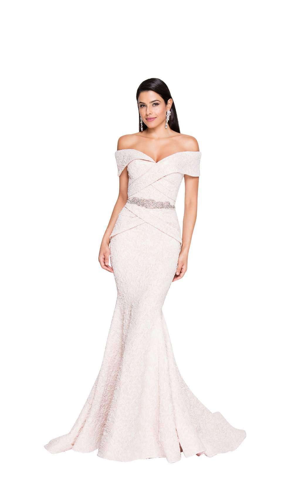 Terani Couture Long Off The Shoulder Evening Gown 1812M6657 - The Dress Outlet