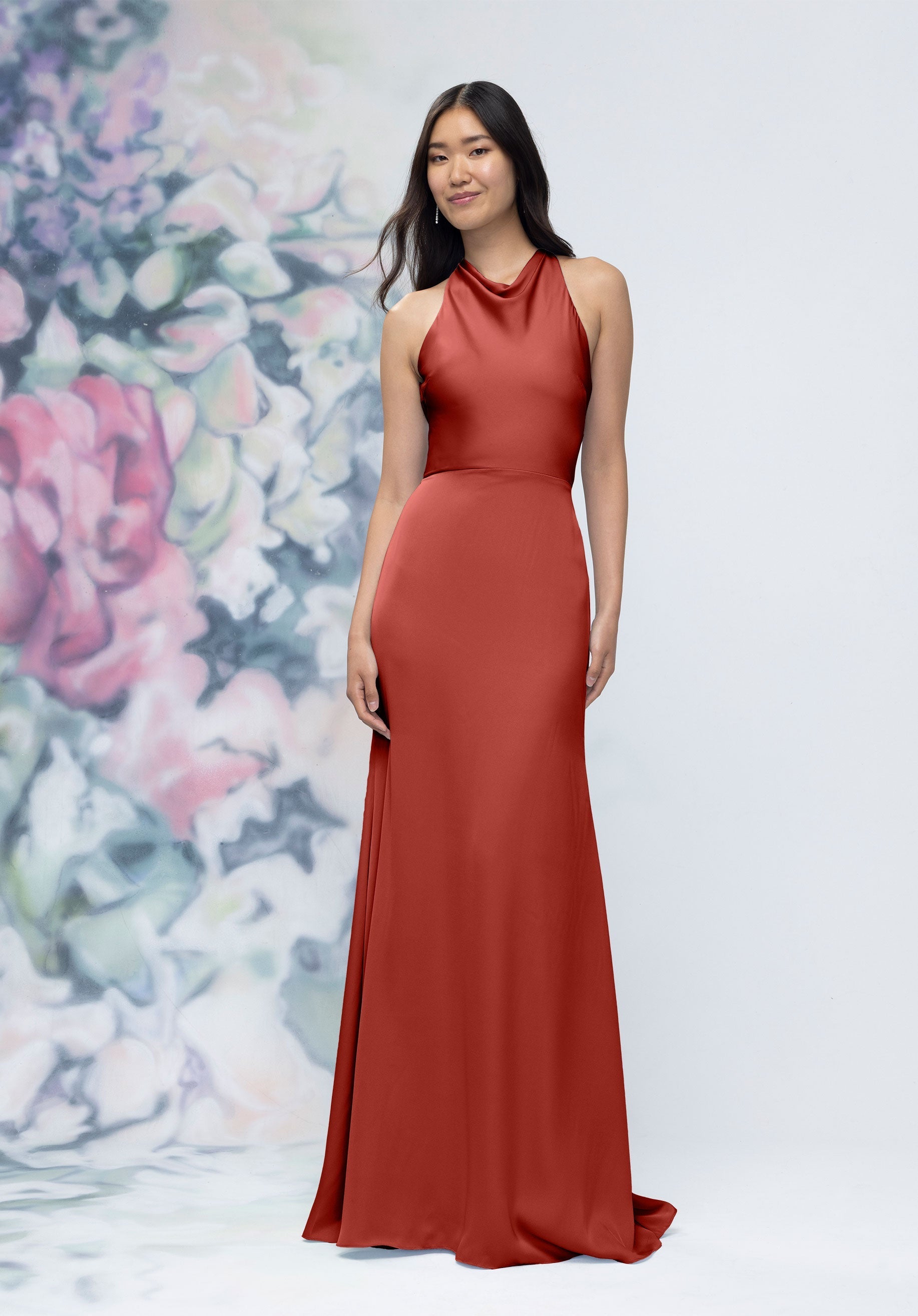 Formal Dresses Long Evening Formal Dress Terra Cotta-Satin-3030008-Cowl