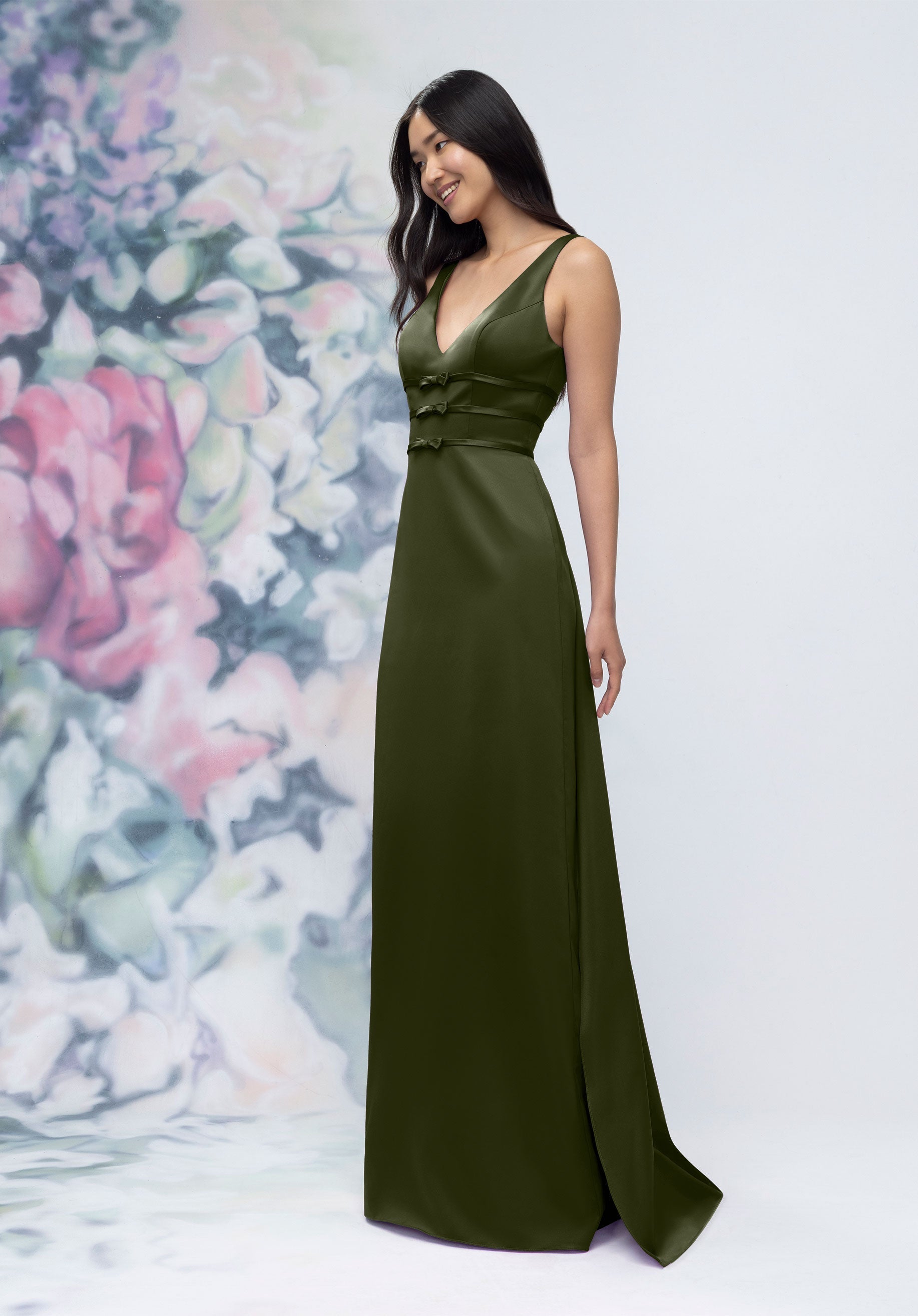 Formal Dresses Formal Long Slit Dress Thyme-Satin-3030013-Train