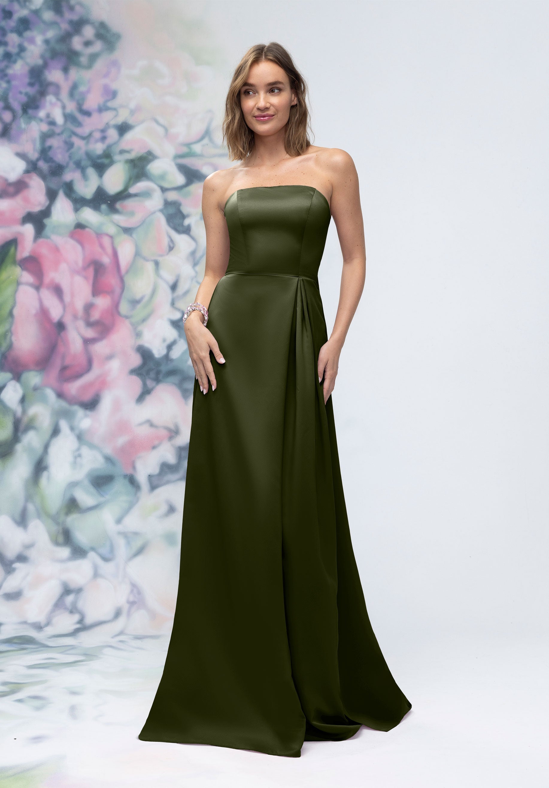 Formal Dresses Formal Long Evening Gown Thyme-Satin-3030014-Pleated