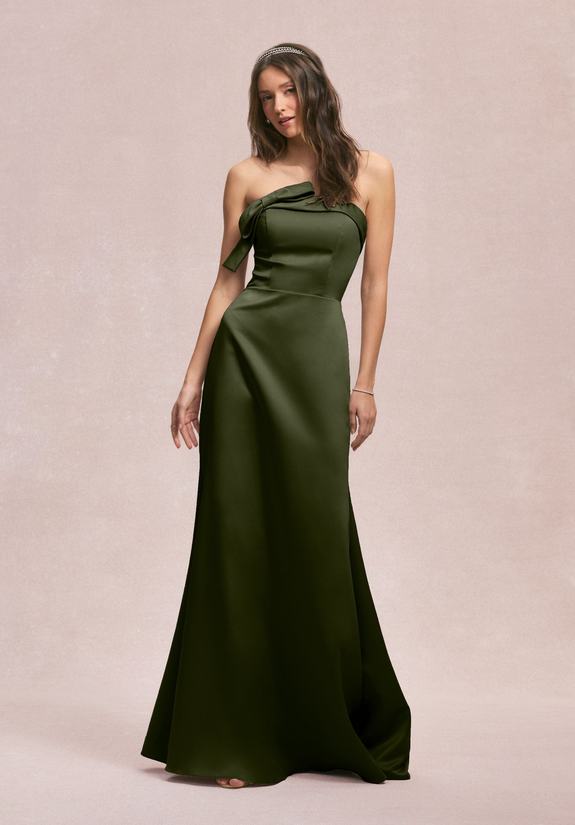 Formal Dresses Evening Long Formal Fitted Dress Thyme-Satin-31246-Fitted