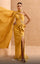Formal Dresses Fitted Long Formal Slit Pleated Evening Dress Mustard