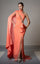 Formal Dresses Fitted Long Formal Slit Pleated Evening Dress Salmon
