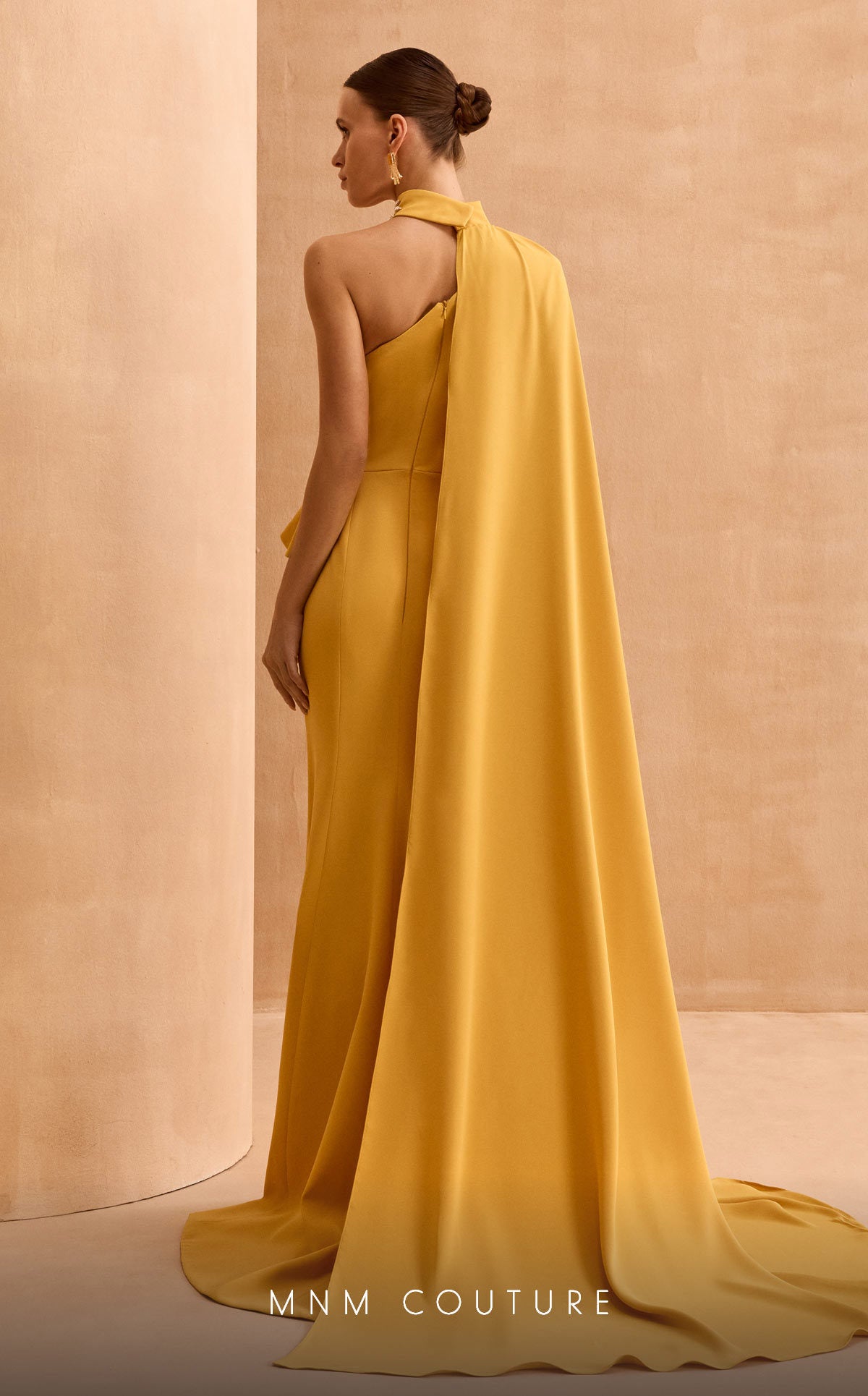 MNM Couture V02033 Fitted Long Formal Slit Pleated Evening Dress