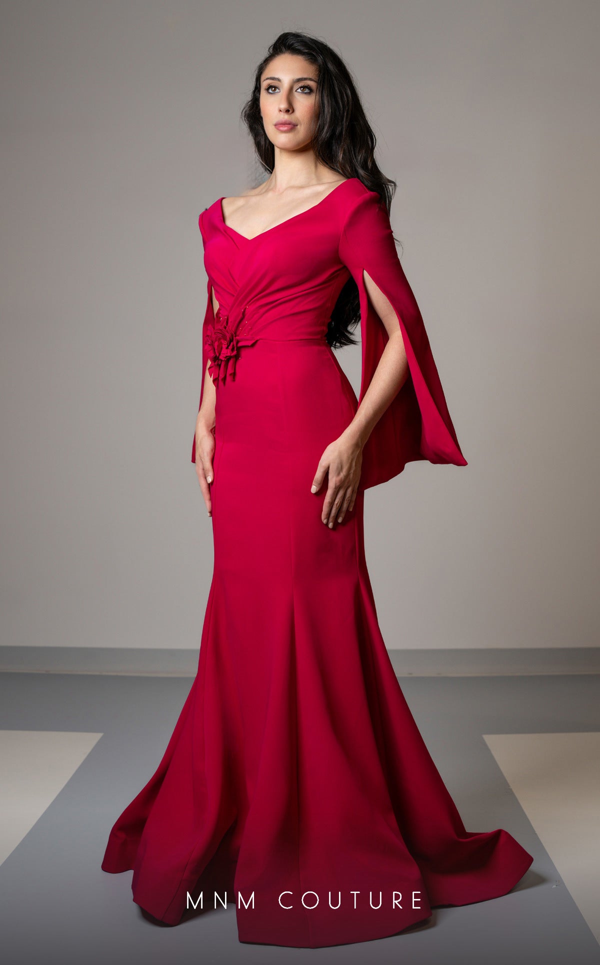 MNM Couture V02044 Long Beaded Formal Evening Dress