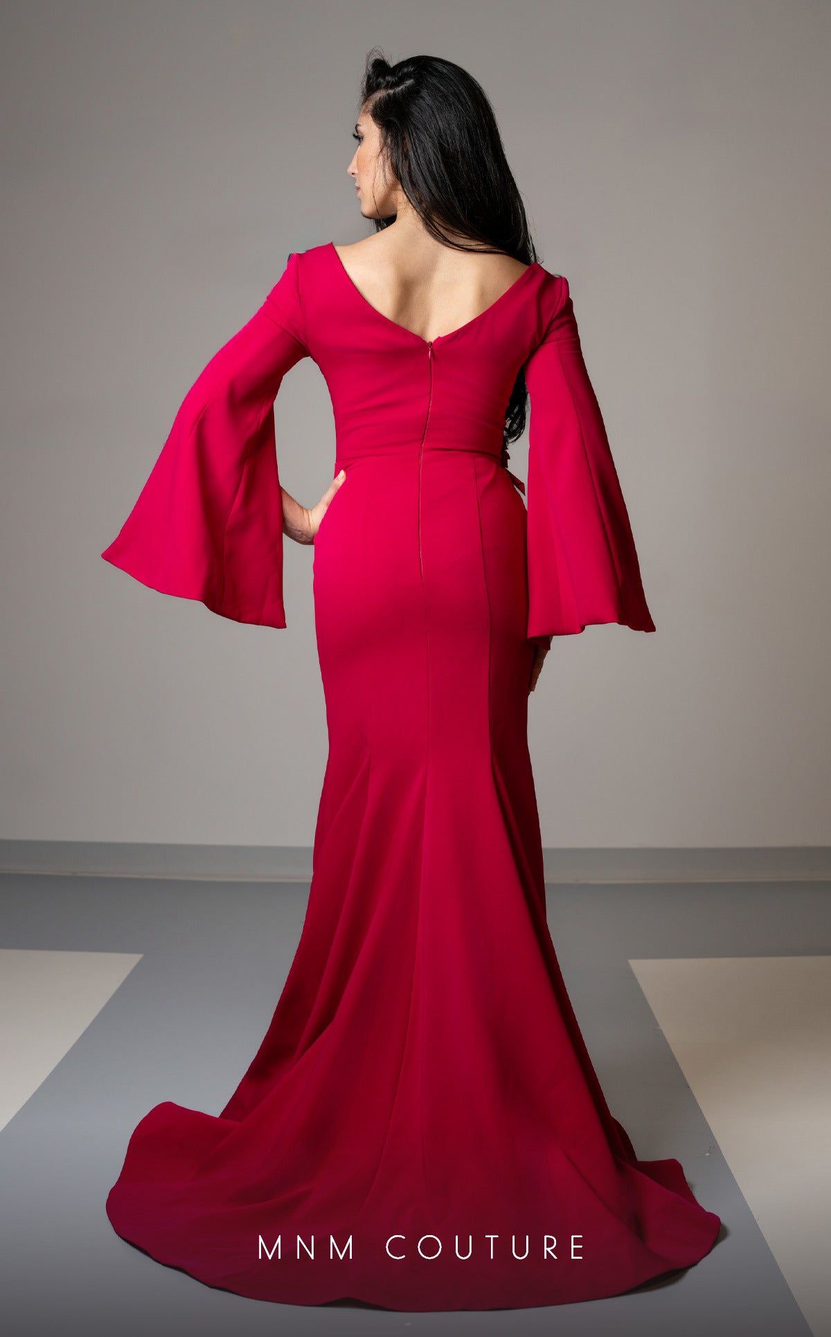 MNM Couture V02044 Long Beaded Formal Evening Dress