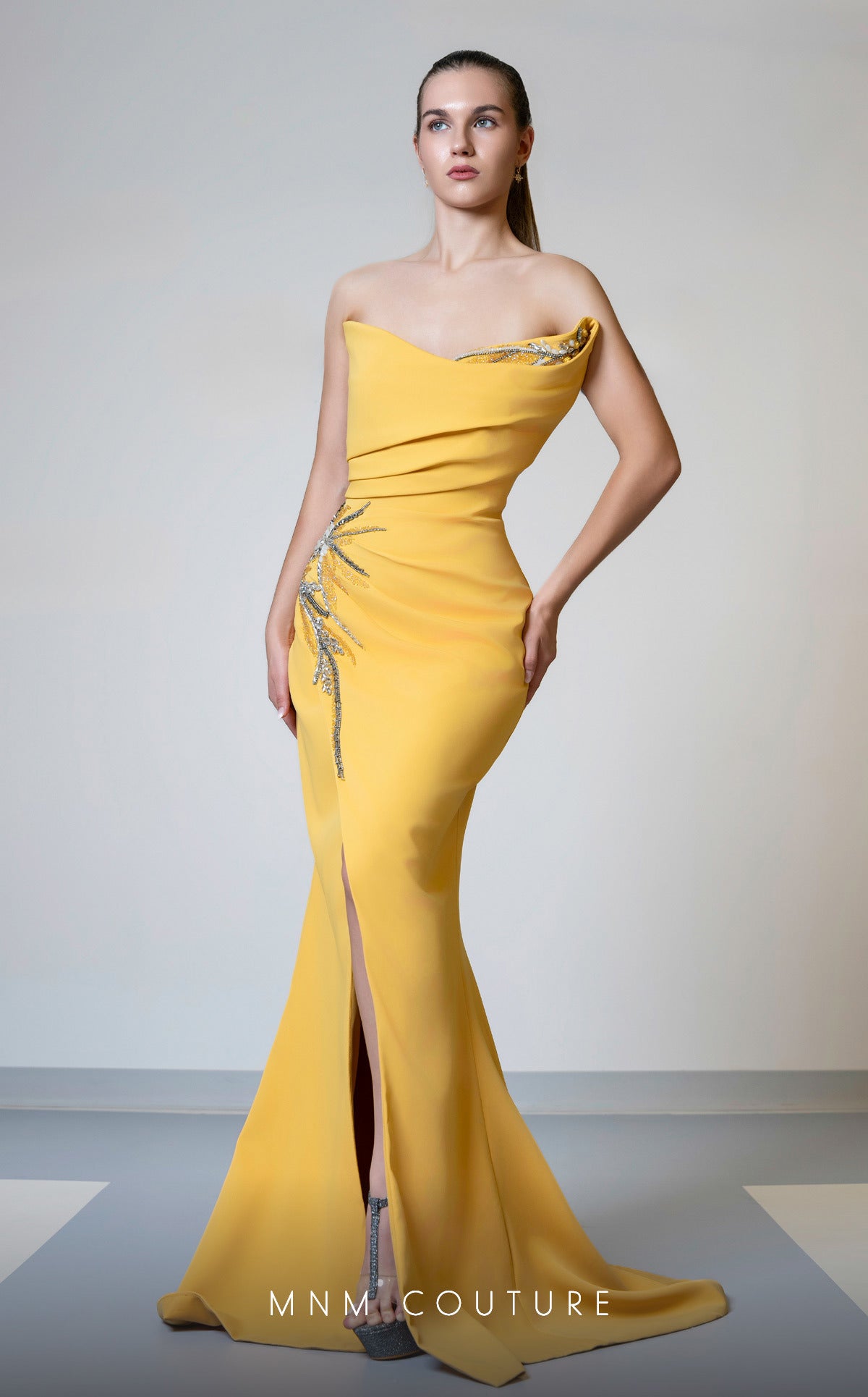 MNM Couture V02051 Prom Long Formal Pleated Mermaid Dress