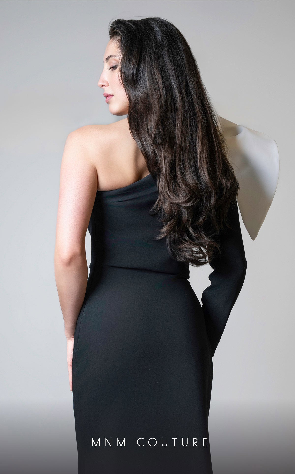 MNM Couture V07245 Fitted Long Formal Evening Dress