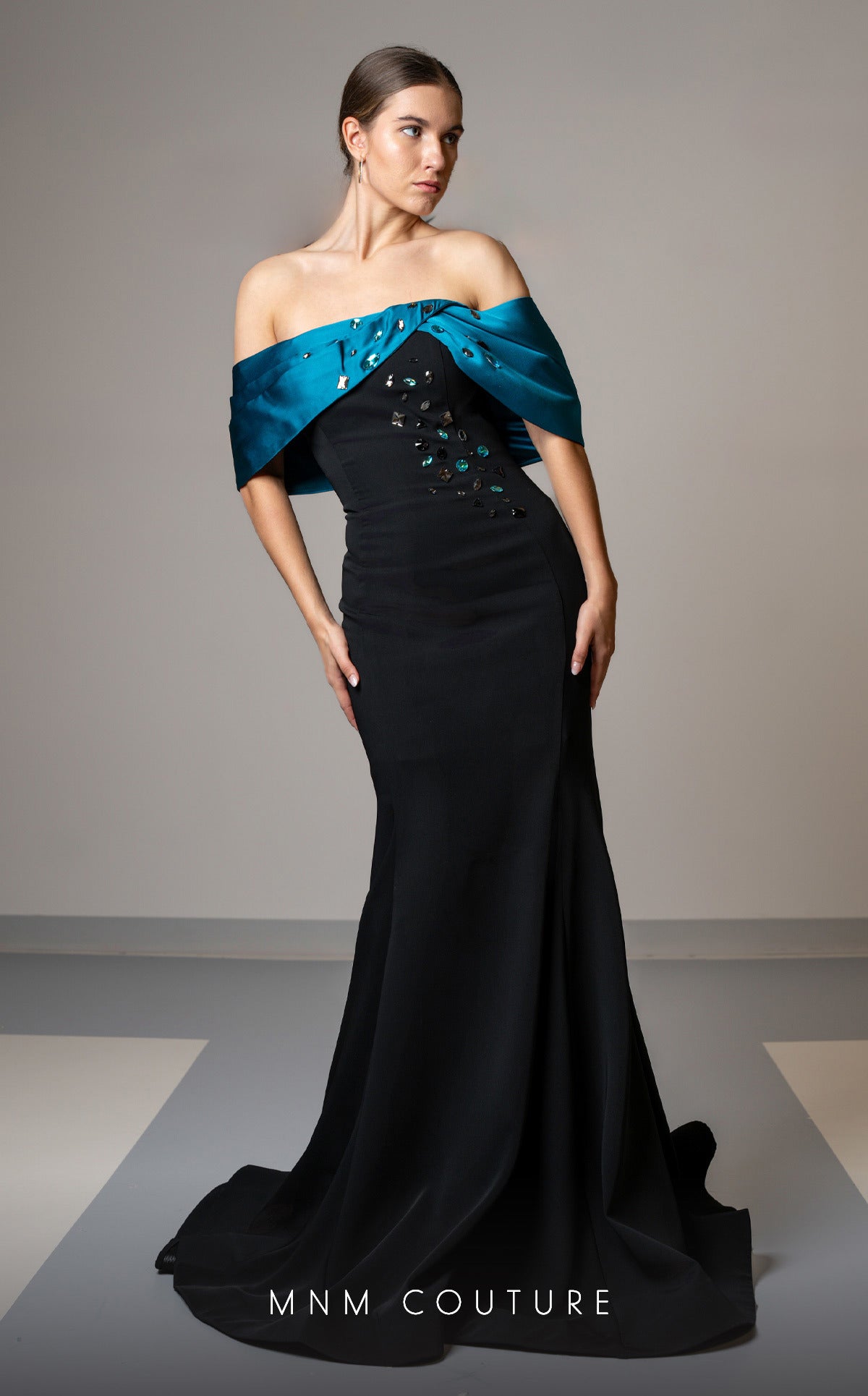 MNM Couture V07388 Long Mermaid Fit Formal Evening Prom Dress