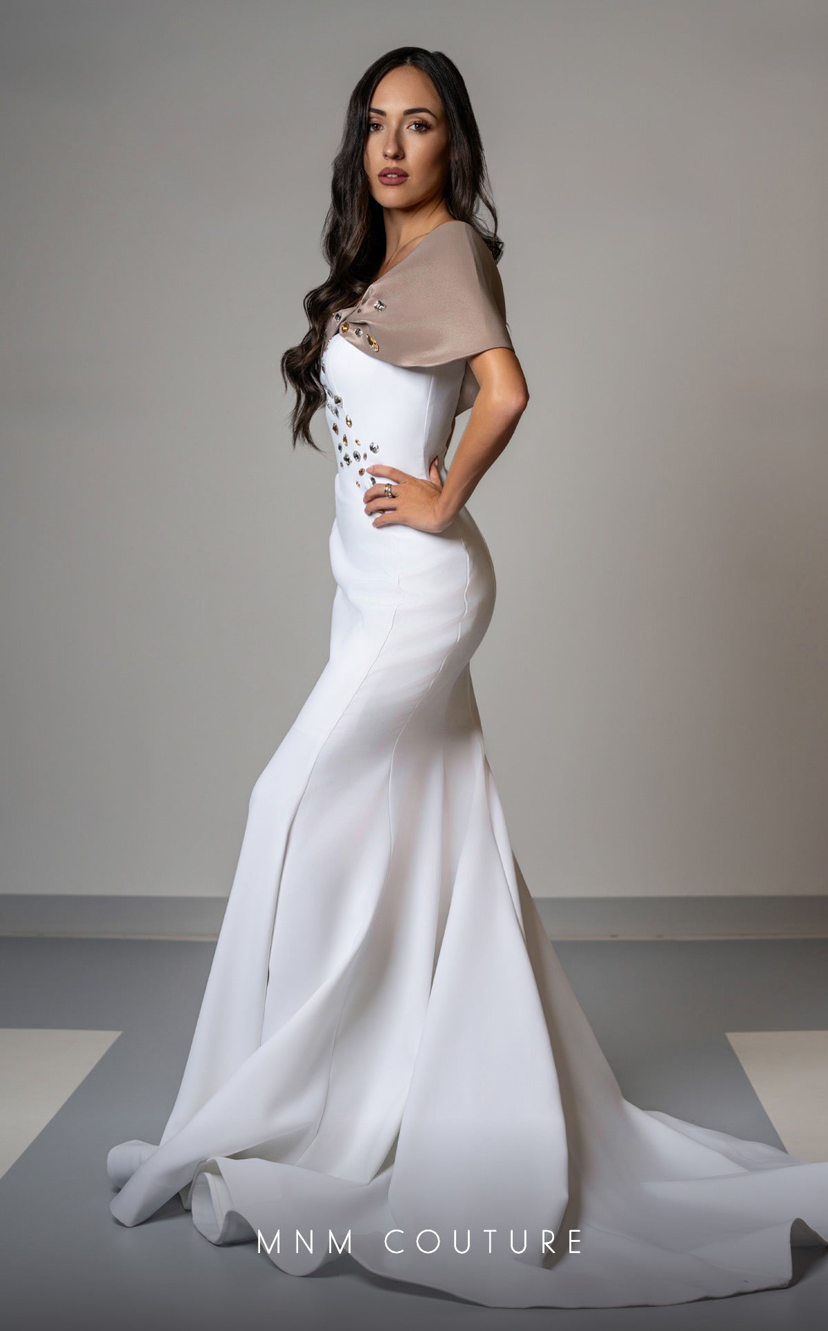 MNM Couture V07388 Long Mermaid Fit Formal Evening Prom Dress