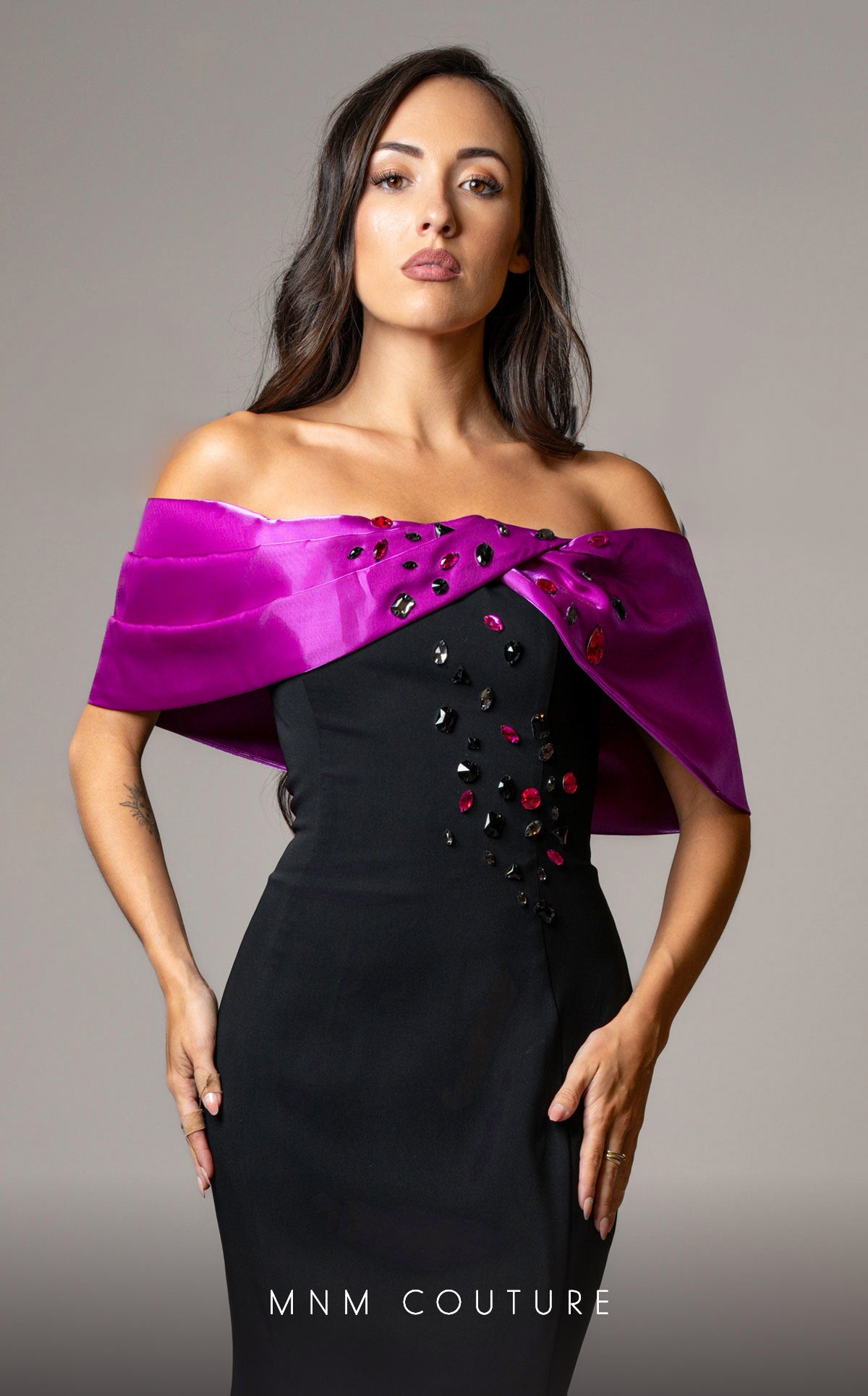 MNM Couture V07388 Long Mermaid Fit Formal Evening Prom Dress