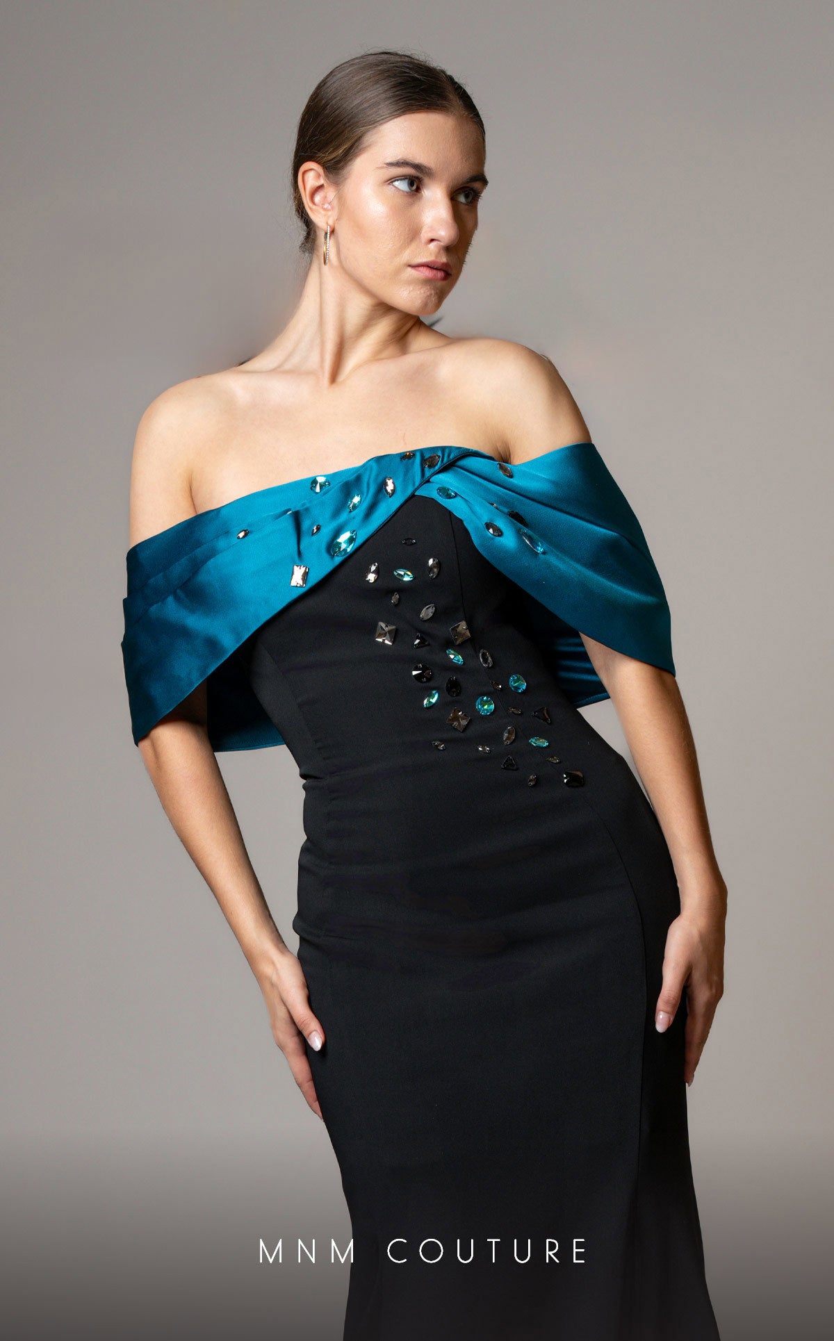 MNM Couture V07388 Long Mermaid Fit Formal Evening Prom Dress