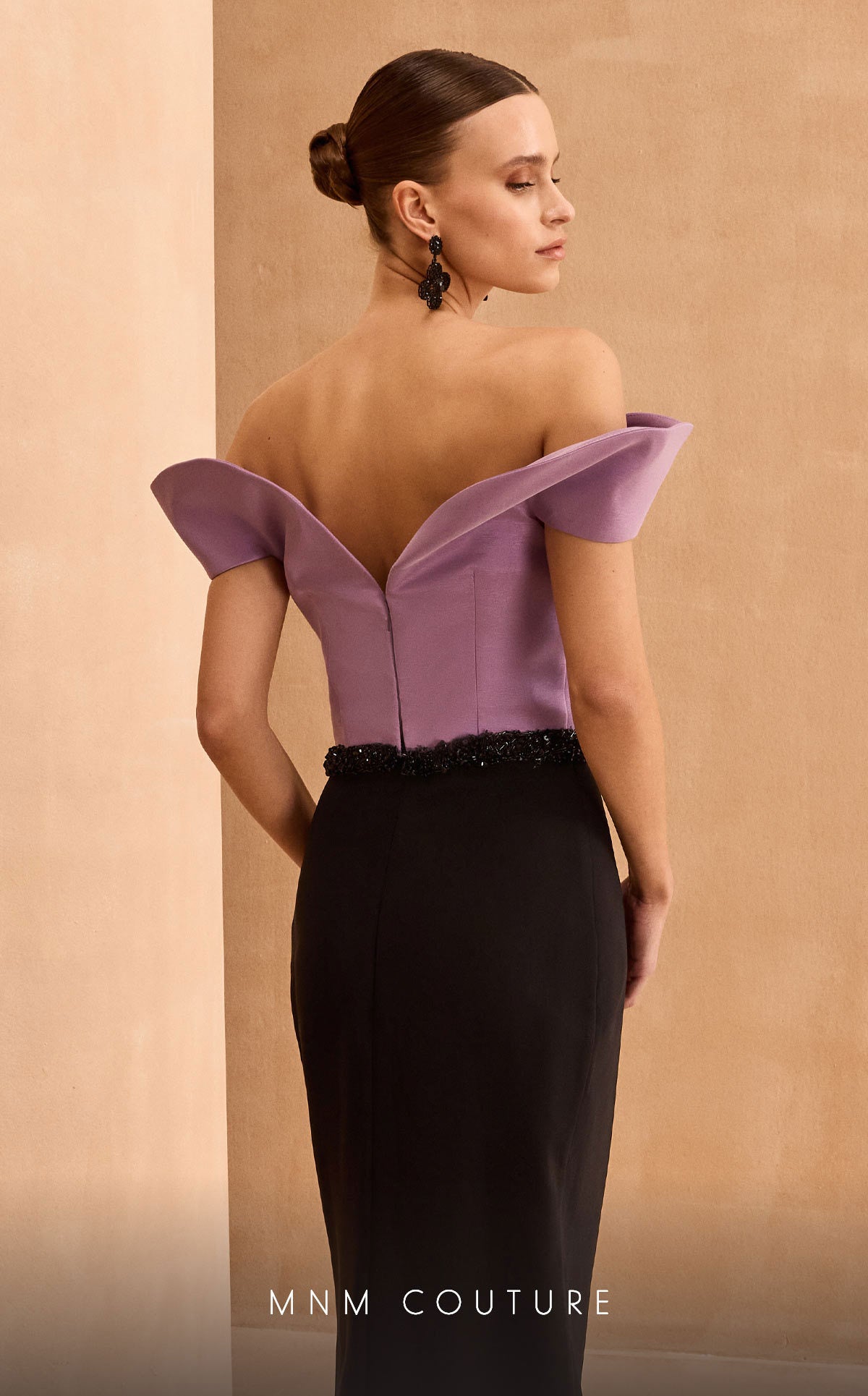 Formal Dresses Fitted Long Formal Beaded Evening Dress Black/Purple