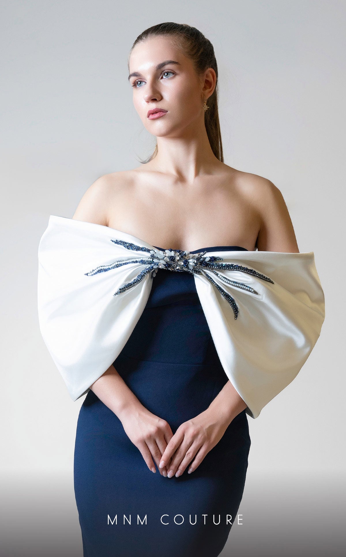 MNM Couture V07508 Long Formal Fitted Evening Dress