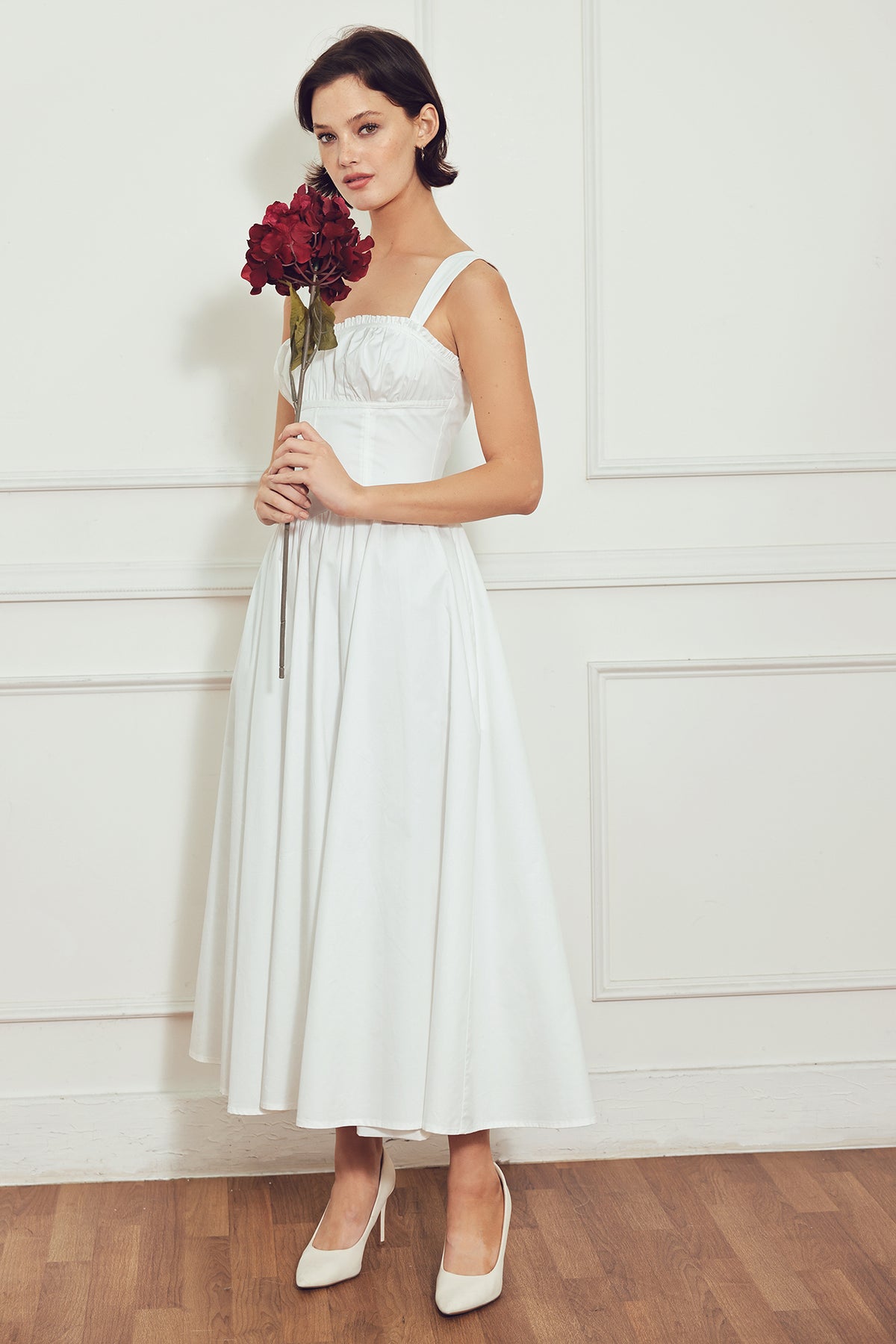 Wedding Dresses Bridal Short A Line Tea Length Wedding Dress Flying Tomato FD1984 White