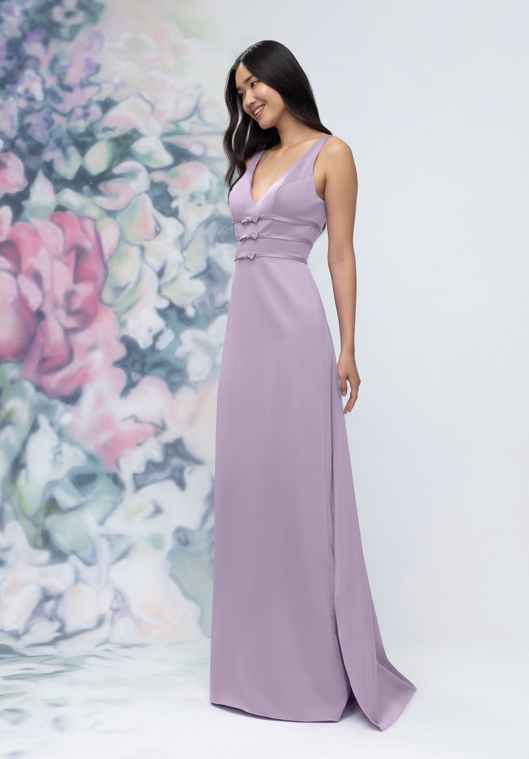 Formal Dresses Long Formal Slit Gown Violet-Satin-3030013-Train