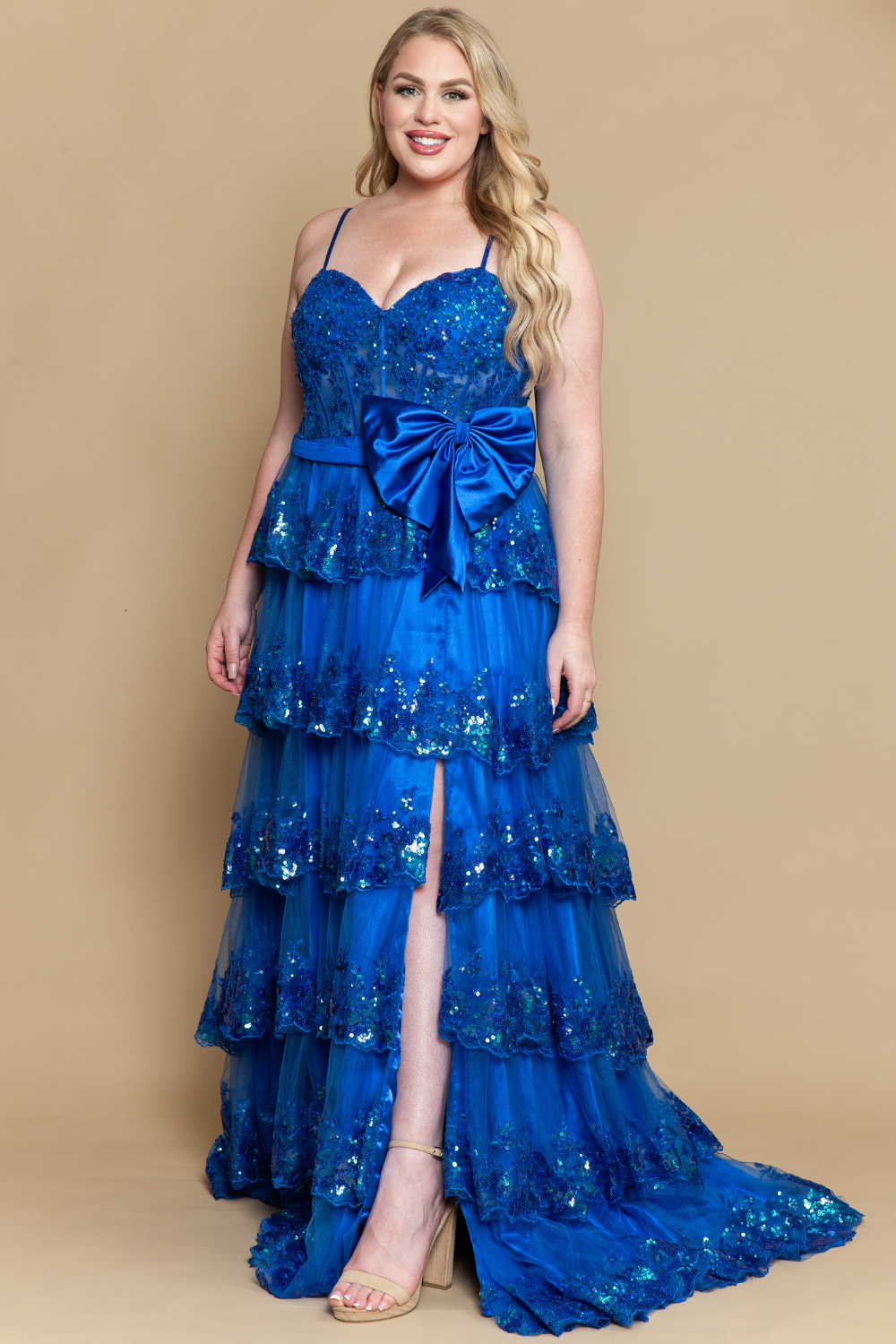 Sweetheart Floor-Length with Train Sequin Prom Ball Gown Poly USA W1162