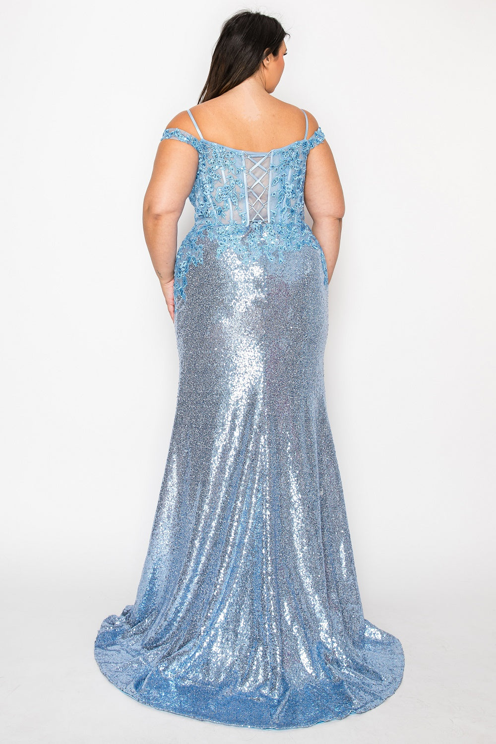 Sweetheart Floor-Length with Train Sequin Prom Mermaid/Trumpet Poly USA W1186