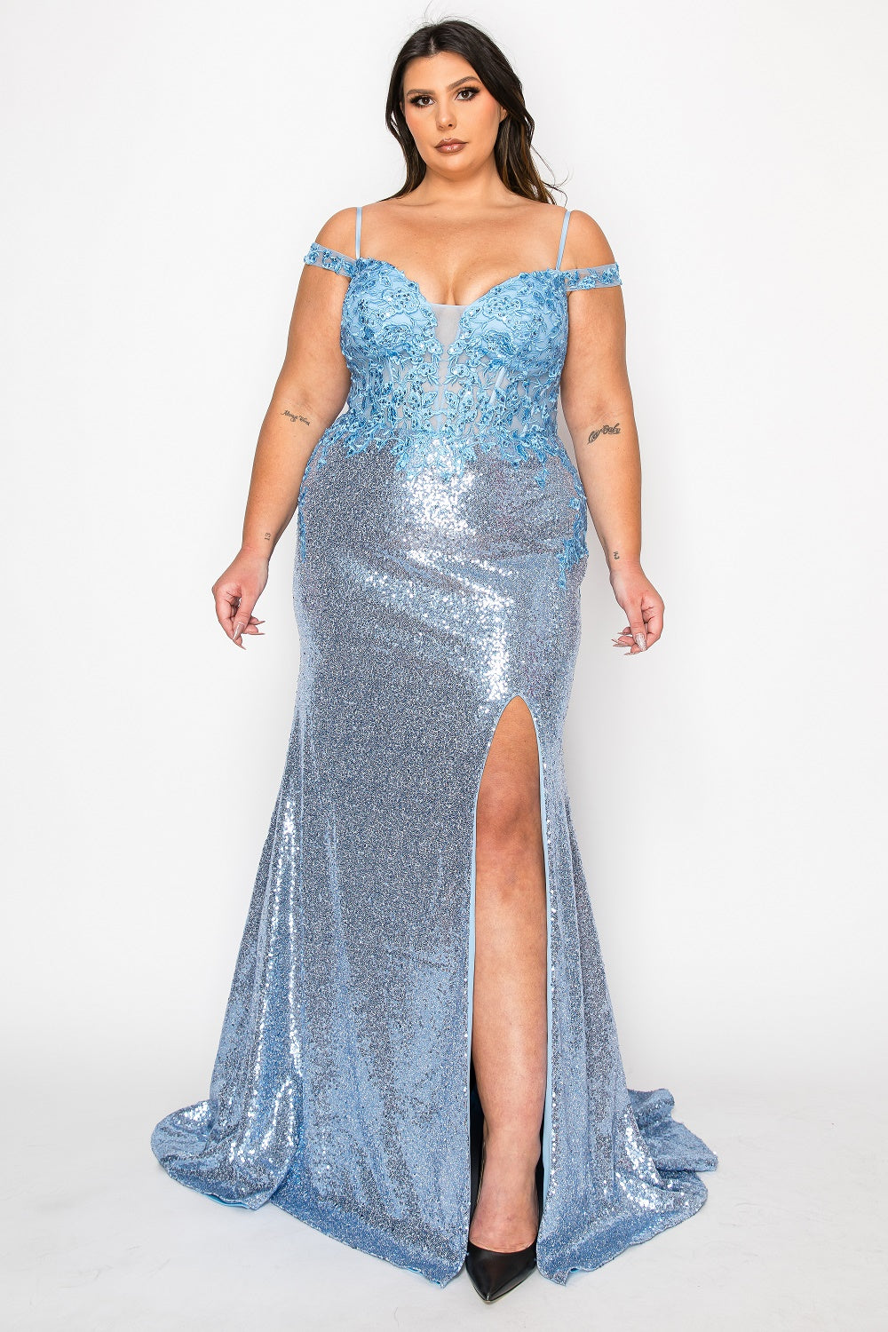 Sweetheart Floor-Length with Train Sequin Prom Mermaid/Trumpet Poly USA W1186