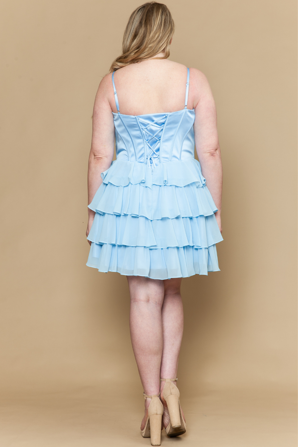 Plus Size Dresses Plus Size Short A-line Cocktail Dress Blue