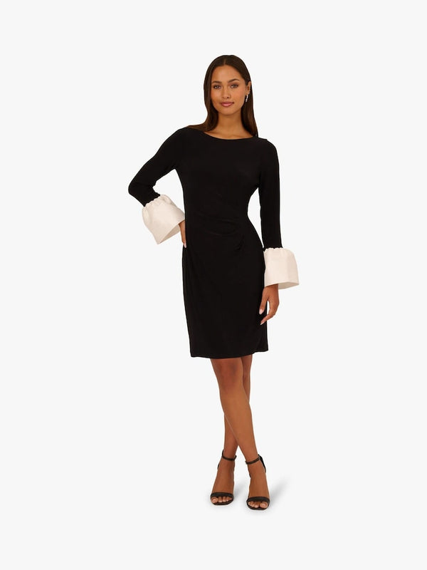 Bateau Knee-Length Jersey Cocktail Sheath/Column Adrianna Papell AP1D106098