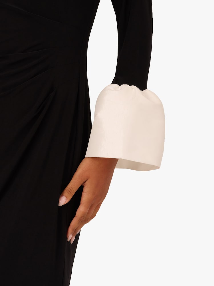 Bateau Knee-Length Jersey Cocktail Sheath/Column Adrianna Papell AP1D106098