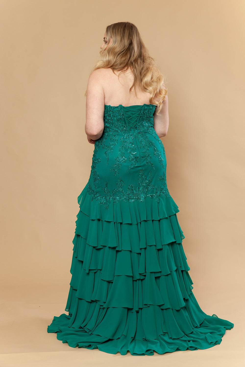 Strapless Straight Neck Floor-Length with Train Chiffon Prom A-Line Poly USA W1230