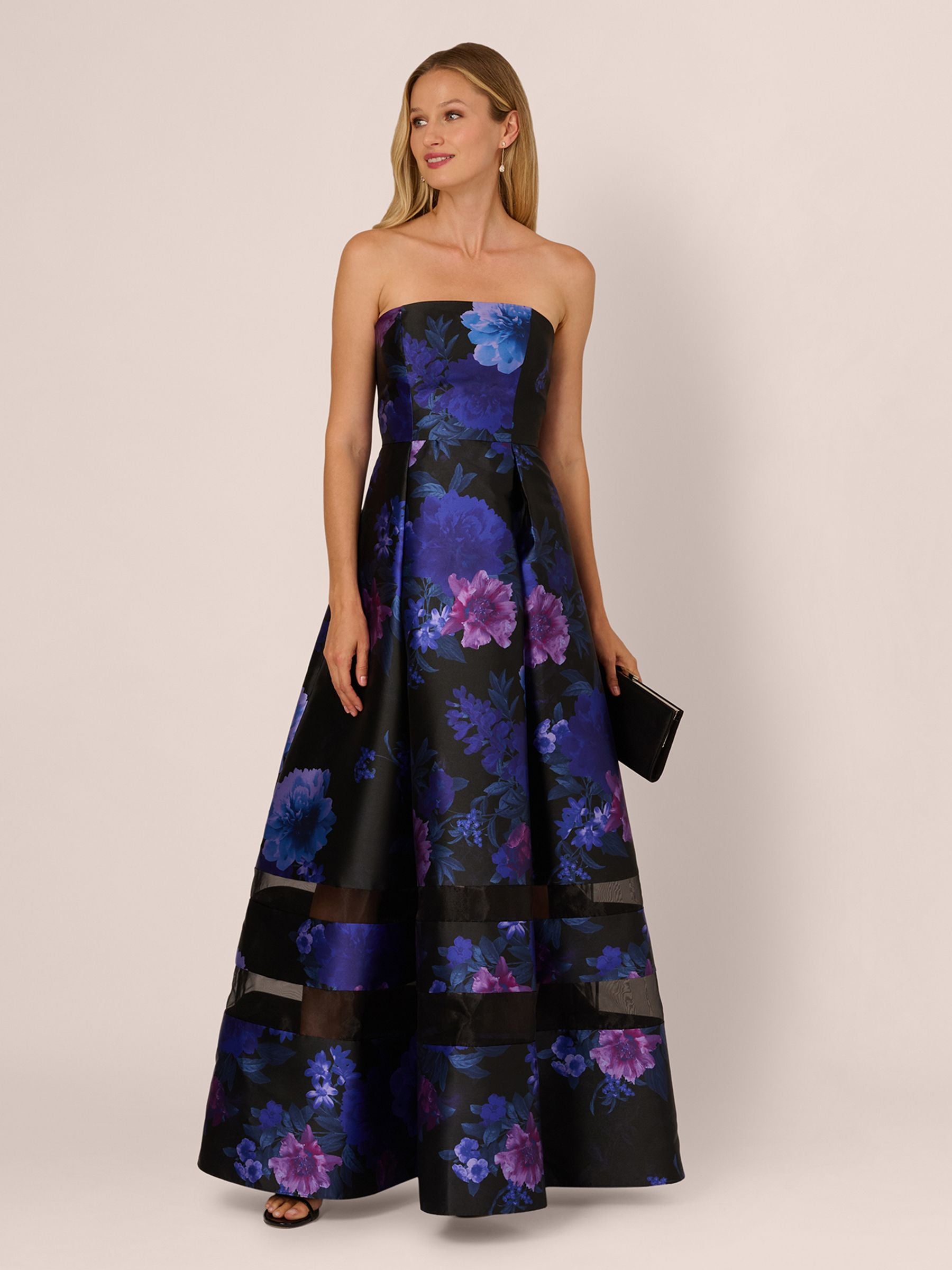 Strapless Floral Ballgown by Adrianna Papell AP1E212492 – The Dress Outlet