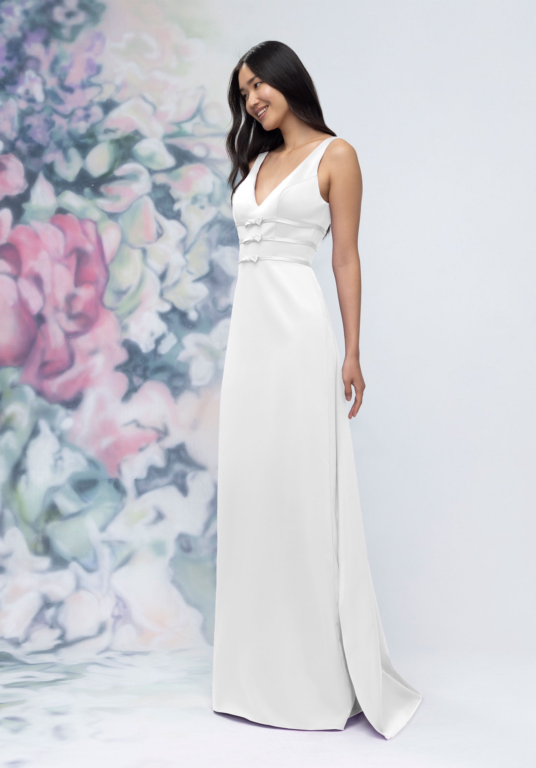 Wedding Dresses Long Slit Wedding Dress White-Satin-3030013-Train
