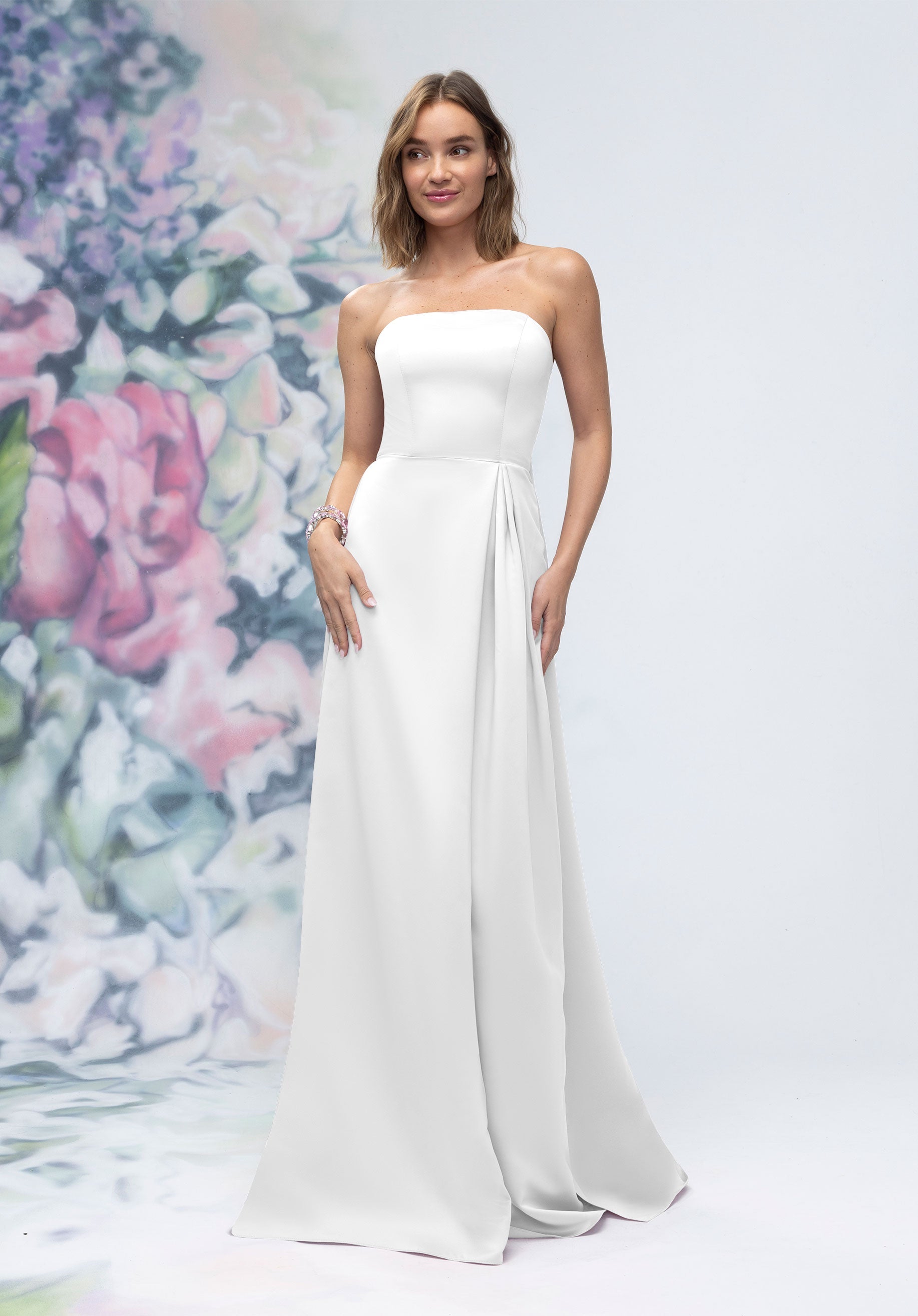 Wedding Dresses Long A Line Bridal Gown White-Satin-3030014-Pleated