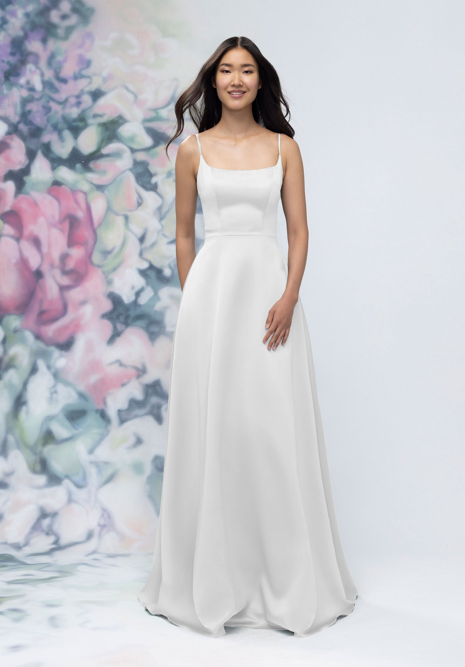Wedding Dresses Long A Line Wedding Dress White-Satin-3030017-A Line