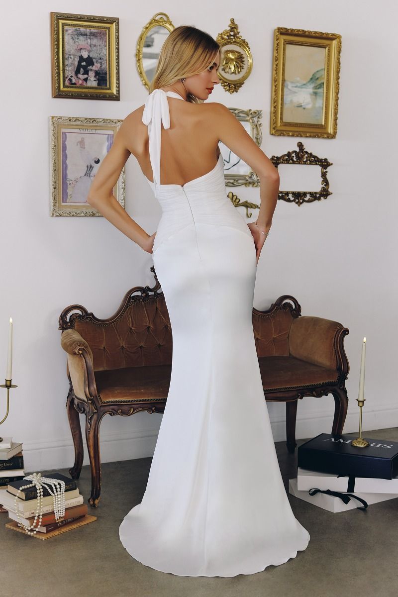 Amoris T720W Pleated Mermaid Long Bridal Wedding Dress – The Dress Outlet
