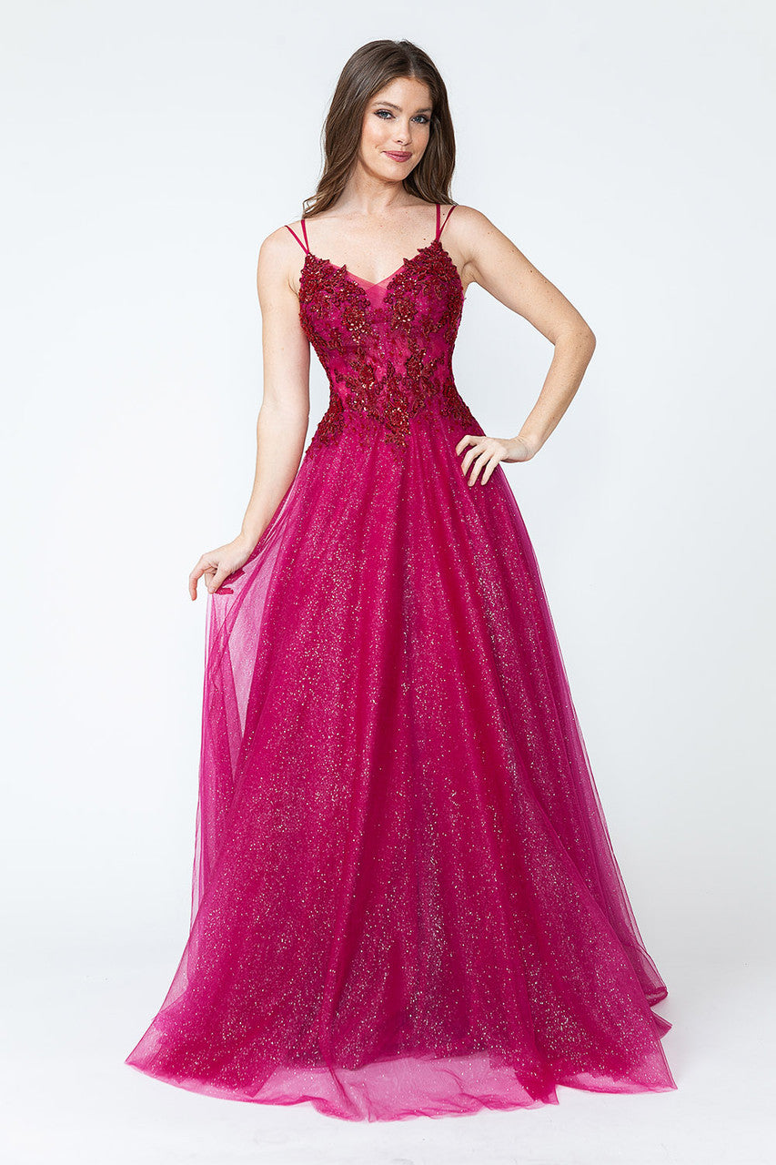 Prom Dresses Sequin Long Beaded Formal Prom Dress Lenovia 8182 Wine-Tulle-8182-Beaded