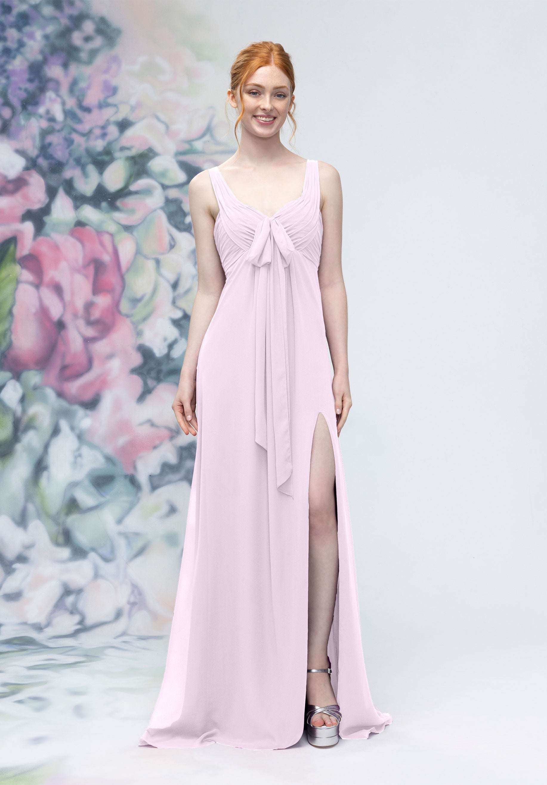 Formal Dresses A Line Formal Slit Long Dress Wisteria-Chiffon-3030009-Pleated