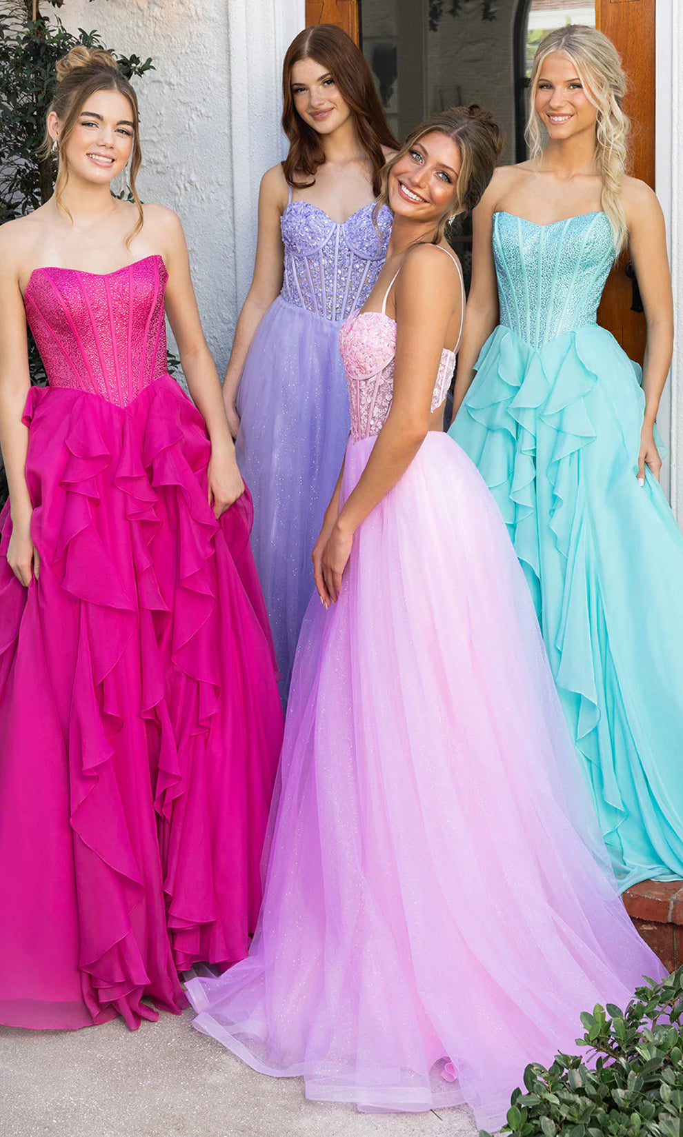 Light Pink Sweetheart 3D Floral Beaded Tulle Ballgown Cutout Back Portia & Scarlett XO163