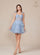 Cocktail Dresses Homecoming A Line Tiered Cocktail Dress  Dusty Blue