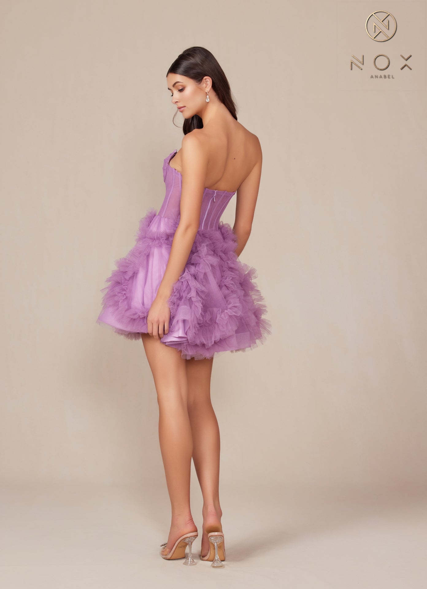 Nox Anabel Y859 Short Homecoming A Line Ruffle Cocktail Dress