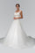A-Line Wedding Long Dress with Sheer Yoke Neckline - The Dress Outlet Elizabeth K