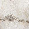 A-Line Wedding Long Dress with Sheer Yoke Neckline - The Dress Outlet Elizabeth K