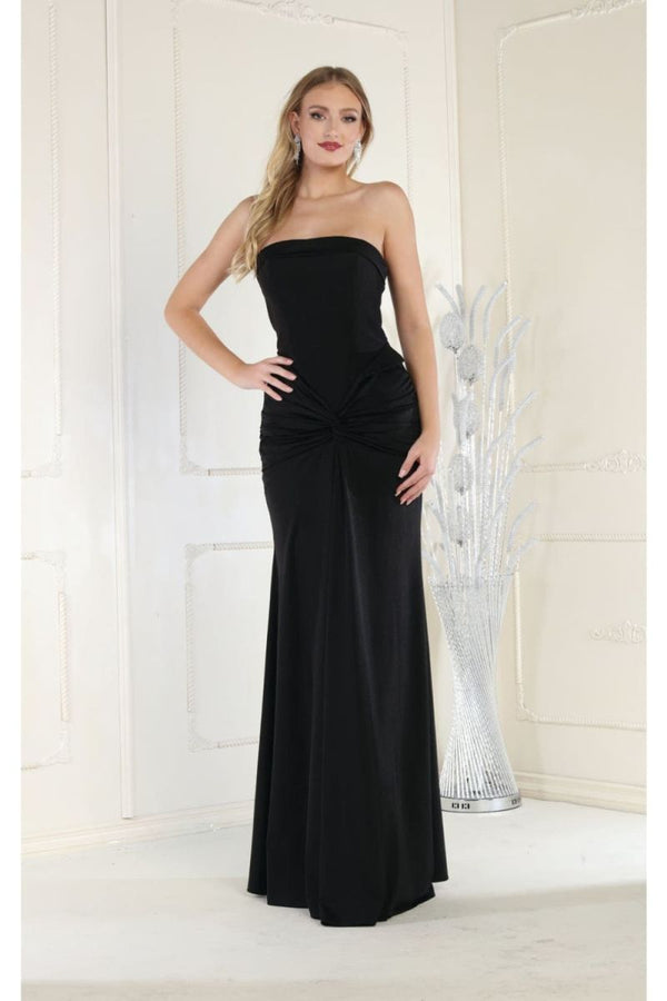 Strapless Straight Neck Floor-Length Jersey Formal Mermaid May Queen 1947