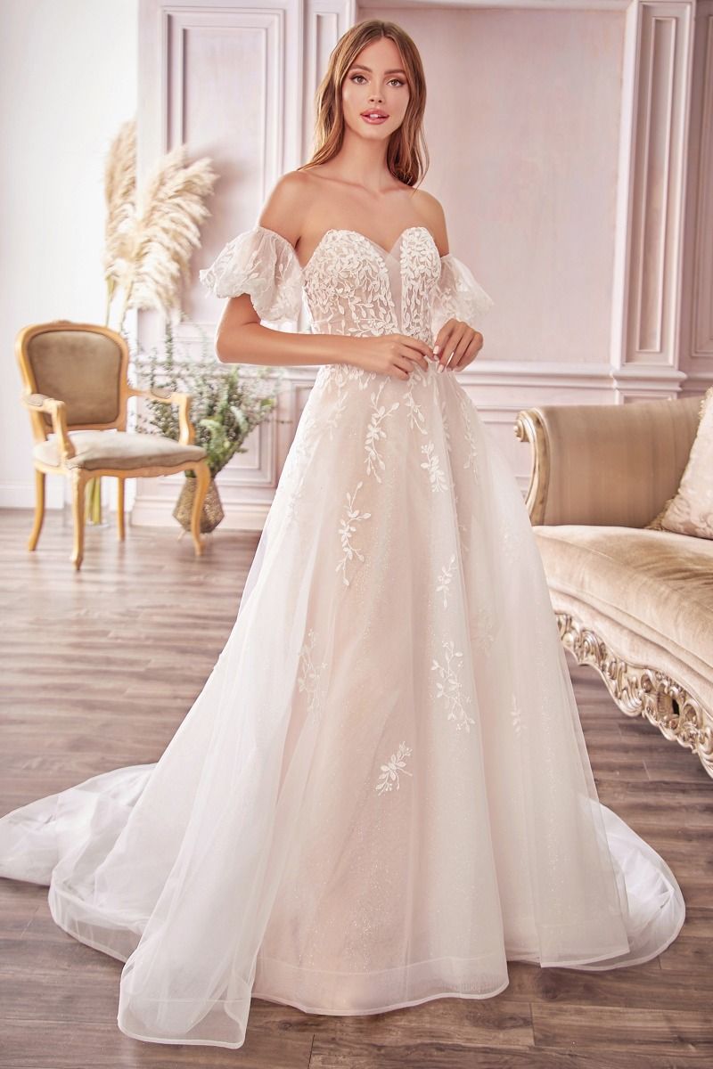 Andrea & Leo A1014C A Line Long Bridal Gown Detachable Sleeves Wedding Dress