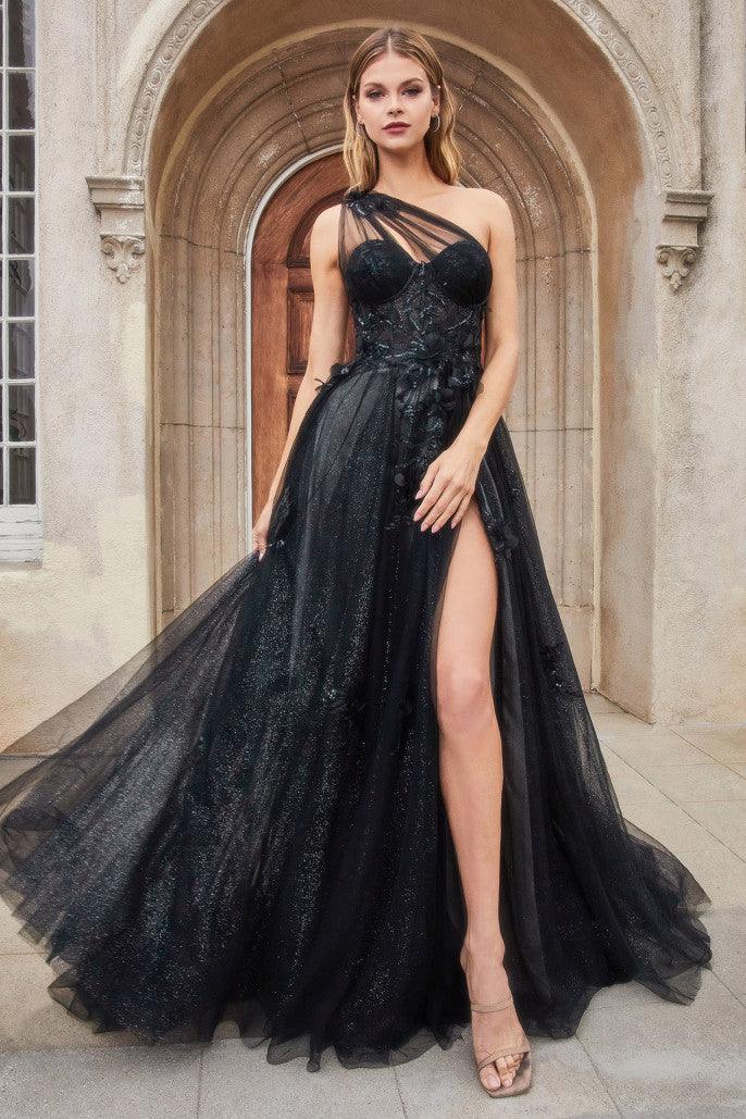 Prom Dresses One Shoulder Prom Dress Black