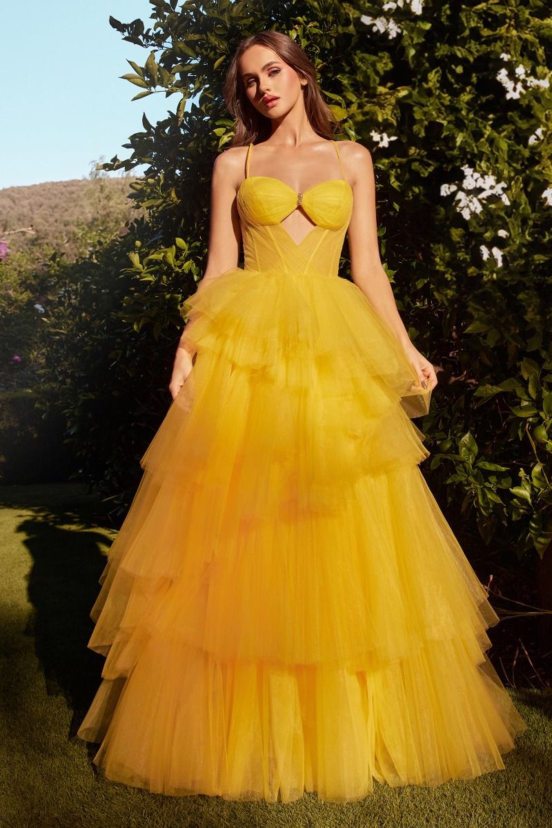 marigold prom dress Marigold Satin One Sleeve Rhinestones Overskirt Prom Dress