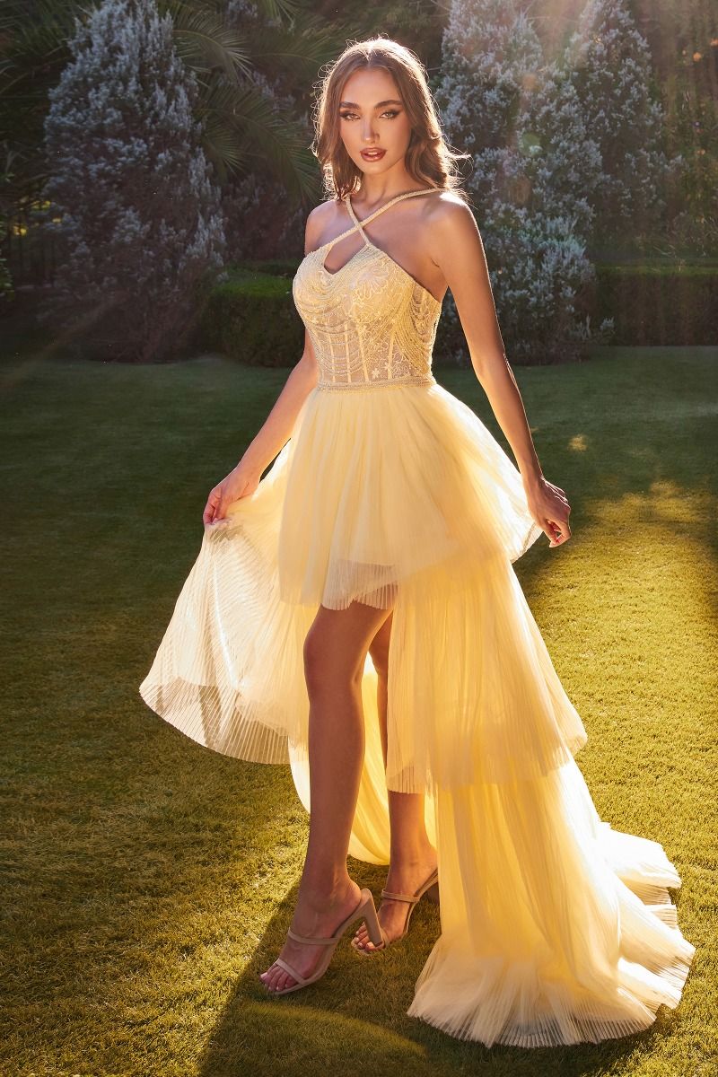 Andrea & Leo A1239 High Low Beaded Formal Prom Dress Andrea & Leo A1239 High Low Beaded Formal Prom Dress