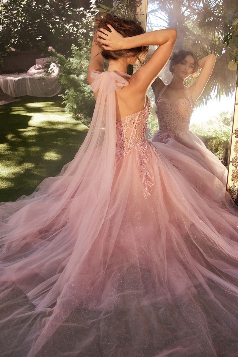 Andrea & Leo A1322 Long A Line Formal Prom Glitter Dress