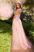 Prom Dresses Long 3D Floral Formal Prom A Line Dress Blush