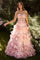 Prom Dresses Long Ruffle Formal Prom Floral Dress Blush